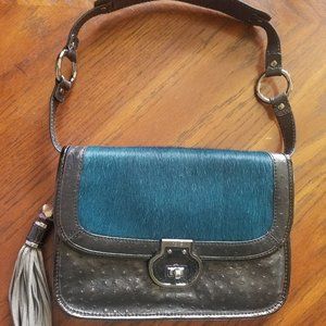 Black and teal Rafe NY shoulder bag